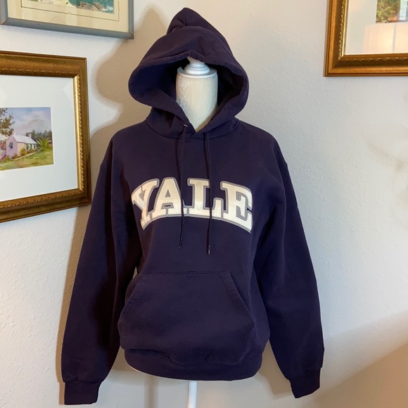 Champion Tops - Champion Hooded Sweatshirt With YALE Logo